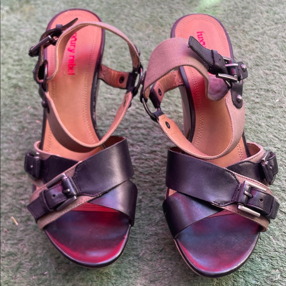 Luxury Rebel Black and Tan Sandals